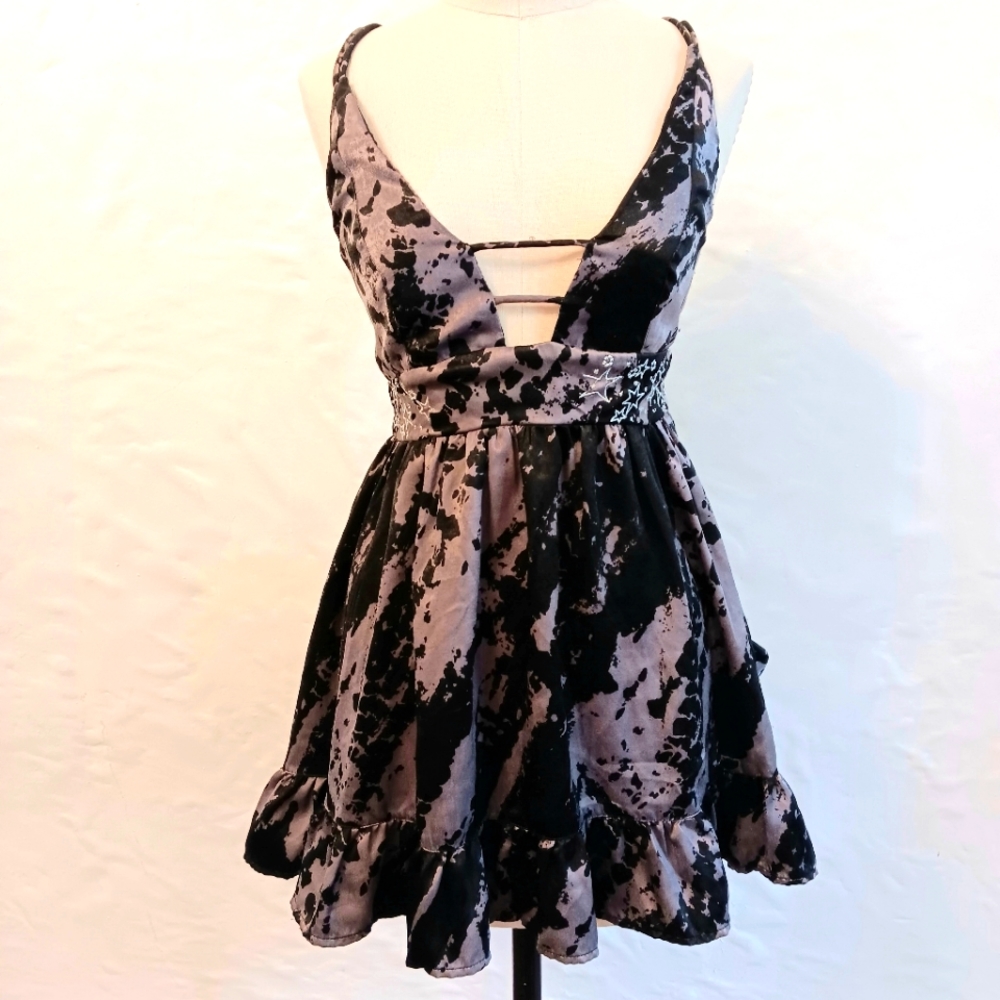 Urban Outfitters Abstract Black and Gray Mini Dress